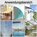 UISEBRT 14x Polycarbonat Hohlkammerstegplatten 4mm - 10,25 m² Doppelstegplatte 60,5 x 121 cm UV-beständigen für Gewächshaus Gartenbau Carports usw (Transparent) - Thumbnail 6