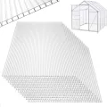 UISEBRT 14x Polycarbonat Hohlkammerstegplatten 4mm - 10,25 m² Doppelstegplatte 60,5 x 121 cm UV-beständigen für Gewächshaus Gartenbau Carports usw (Transparent) - Thumbnail 1