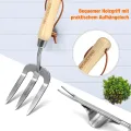 WORKPRO Gartenwerkzeug Set, 8 in 1 Gartengeräte mit Aufbewahrungstasche, aus Edelstahl, Gartenschaufel mit Holzgriff, Blumenschere, Gartenkralle, Handgrubber, Geschenk für Gärtnerinnen und Gärtner - Thumbnail 6