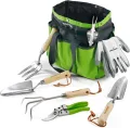 WORKPRO Gartenwerkzeug Set, 8 in 1 Gartengeräte mit Aufbewahrungstasche, aus Edelstahl, Gartenschaufel mit Holzgriff, Blumenschere, Gartenkralle, Handgrubber, Geschenk für Gärtnerinnen und Gärtner - Thumbnail 1