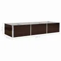 vidaXL Hochbeet Blumenkasten Pflanzkasten Pflanzkübel Blumenkübel Pflanztopf Blumentopf Gemüsebeet Pflanzbeet Braun 240x80x45cm Verzinkter Stahl - Thumbnail 3
