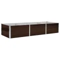vidaXL Hochbeet Blumenkasten Pflanzkasten Pflanzkübel Blumenkübel Pflanztopf Blumentopf Gemüsebeet Pflanzbeet Braun 240x80x45cm Verzinkter Stahl - Thumbnail 1