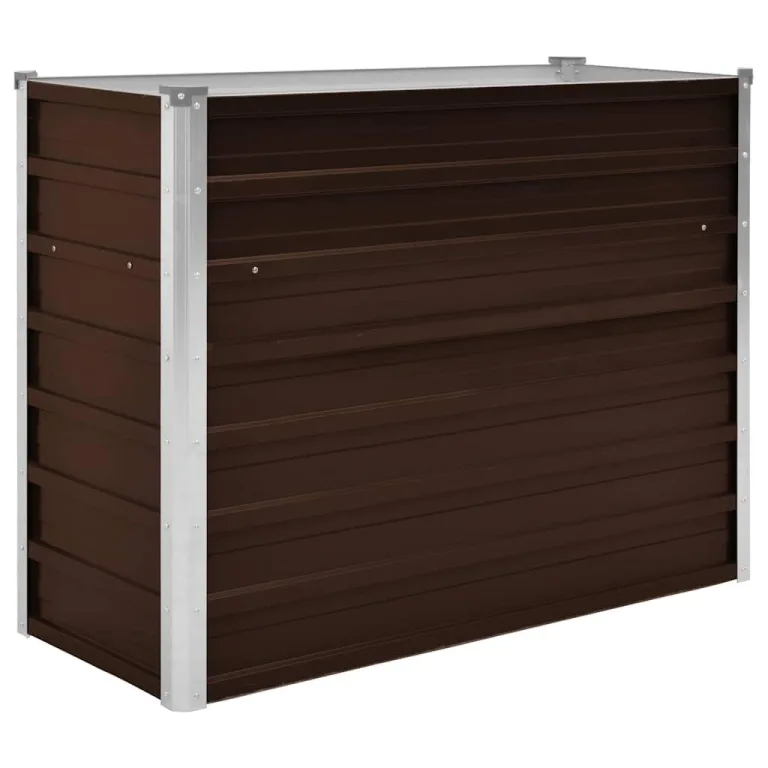 vidaXL Hochbeet Blumenkasten Pflanzkasten Pflanzkübel Blumenkübel Pflanztopf Blumentopf Gemüsebeet Pflanzbeet Braun 100x40x77cm Verzinkter Stahl – Bild 1
