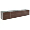 vidaXL Hochbeet Blumenkasten Pflanzkasten Pflanzkübel Blumenkübel Pflanztopf Blumentopf Gemüsebeet Pflanzbeet Braun 100x40x77cm Verzinkter Stahl - Thumbnail 9