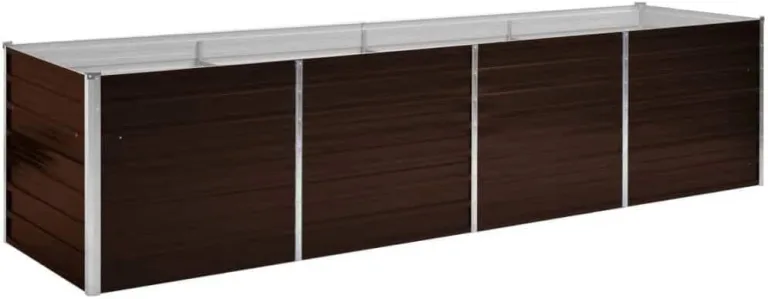vidaXL Hochbeet Blumenkasten Pflanzkasten Pflanzkübel Blumenkübel Pflanztopf Blumentopf Gemüsebeet Pflanzbeet Braun 320x80x77cm Verzinkter Stahl – Bild 2