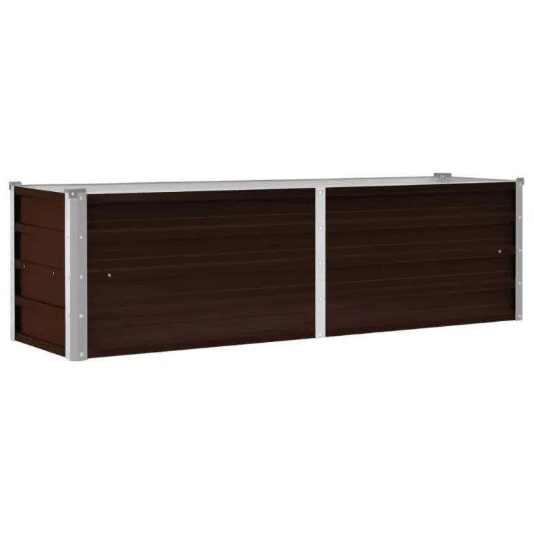 vidaXL Hochbeet Blumenkasten Pflanzkasten Pflanzkübel Blumenkübel Pflanztopf Blumentopf Gemüsebeet Pflanzbeet Braun 160x40x45cm Verzinkter Stahl – Bild 1