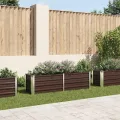 vidaXL Hochbeet Blumenkasten Pflanzkasten Pflanzkübel Blumenkübel Pflanztopf Blumentopf Gemüsebeet Pflanzbeet Braun 160x40x45cm Verzinkter Stahl - Thumbnail 2