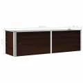 vidaXL Hochbeet Blumenkasten Pflanzkasten Pflanzkübel Blumenkübel Pflanztopf Blumentopf Gemüsebeet Pflanzbeet Braun 160x40x45cm Verzinkter Stahl - Thumbnail 3