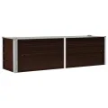 vidaXL Hochbeet Blumenkasten Pflanzkasten Pflanzkübel Blumenkübel Pflanztopf Blumentopf Gemüsebeet Pflanzbeet Braun 160x40x45cm Verzinkter Stahl - Thumbnail 1