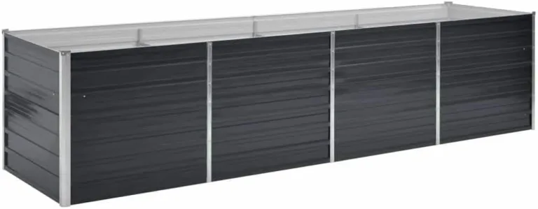 vidaXL Hochbeet Pflanzkübel Blumenkasten Garten Pflanzkasten Terrassen Gemüsebeet Gartenbeet Pflanzbeet Anthrazit 320x80x77cm Verzinkter Stahl – Bild 1