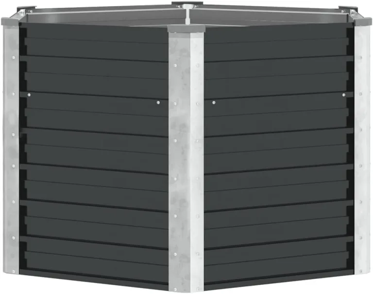 vidaXL Hochbeet Pflanzkübel Blumenkasten Garten Pflanzkasten Terrassen Gemüsebeet Gartenbeet Pflanzbeet Anthrazit 129x129x77cm Verzinkter Stahl – Bild 2