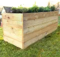 Gartenwelt Riegelsberger Elegantes Hochbeet Kräuterbeet Pflanzbeet Lärche Gemüsebeet 180x80cm Höhe 71 cm aus Lärchenholz 27mm geriffelt - Thumbnail 1