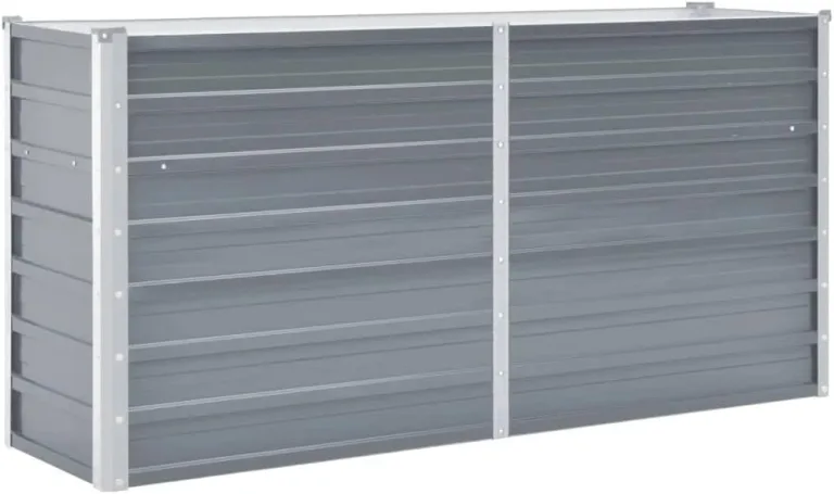vidaXL Hochbeet Verzinkter Stahl 160x40x77cm Grau Gartenbeet Frühbeet Garten – Bild 2