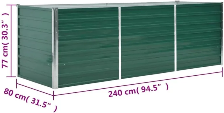 plantenbakken - VDXL Plantenbak verhoogd 240x80x77 cm gegalvaniseerd staal groen - 240 x 80 x 77 cm - Groen – Bild 4