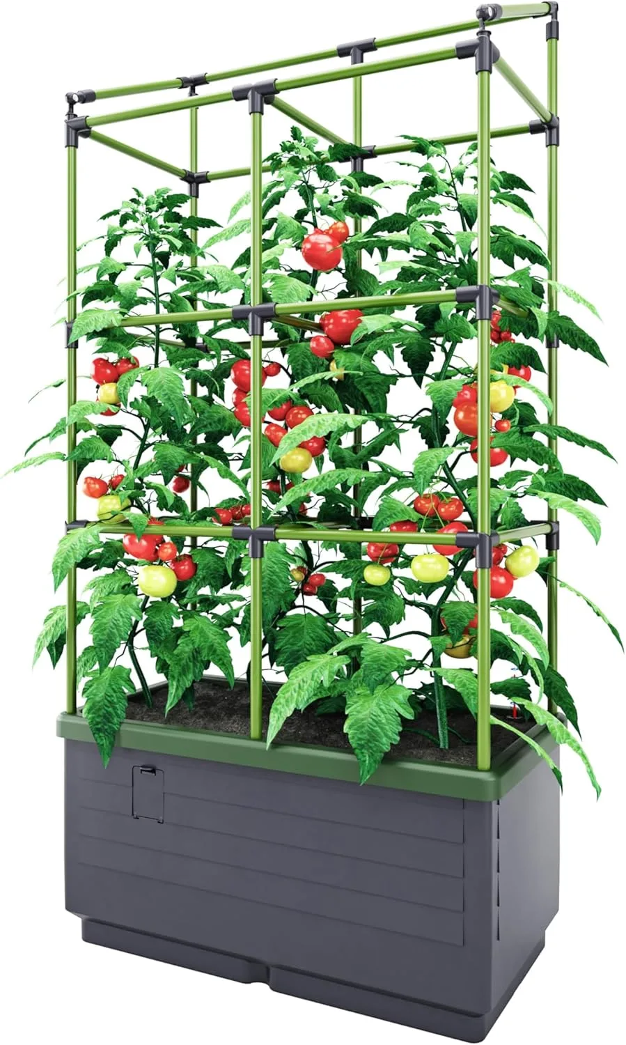 Bio Green Pflanzkübel CITYJUNGLE | Hochbeet für Balkon und Terrasse | Wasserspeicher und Rankhilfe integriert | Blumenkasten für Gemüse und Kräuter | 62 x 33 x 128 cm - Bild 1