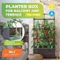 Bio Green Pflanzkübel CITYJUNGLE | Hochbeet für Balkon und Terrasse | Wasserspeicher und Rankhilfe integriert | Blumenkasten für Gemüse und Kräuter | 62 x 33 x 128 cm - Thumbnail 2