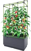 Bio Green Pflanzkübel CITYJUNGLE | Hochbeet für Balkon und Terrasse | Wasserspeicher und Rankhilfe integriert | Blumenkasten für Gemüse und Kräuter | 62 x 33 x 128 cm - Thumbnail 1