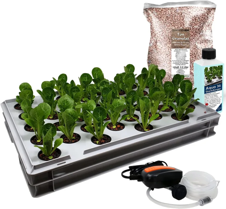 GREEN24 Aqua 36-A Pro Hydroponic Anzucht-System XL 40 x 60 cm Hydrokultur Indoor Pflanzen-Aufzucht für Nutzpflanzen, Gemüse, Kräuter, Salate, Zierpflanzen in Tiefwasserkultur – Bild 8