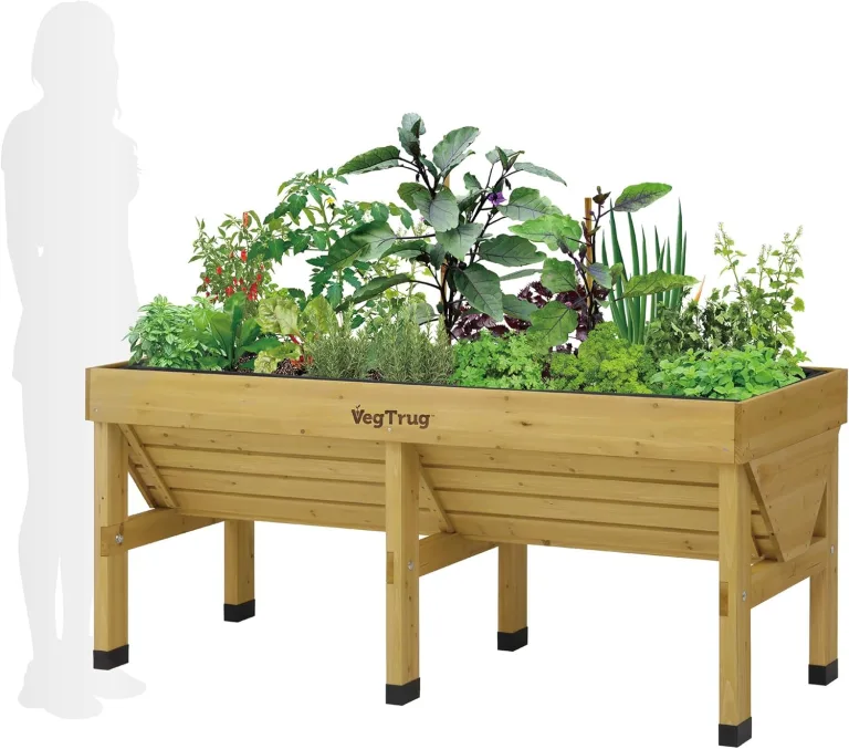 VegTrug® Hochbeet Classic - platzsparender Pflanzkasten für Balkon & Terrasse 420 L Volumen inkl. Pflanzvlies - Frühbeet ergonomische V-Form für Gemüse Kräuter Blumen - Natur 183x76x80 cm – Bild 2