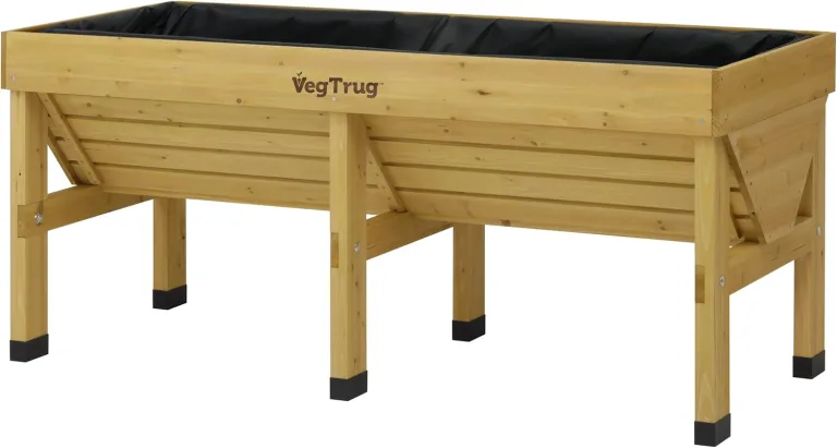 VegTrug® Hochbeet Classic - platzsparender Pflanzkasten für Balkon & Terrasse 420 L Volumen inkl. Pflanzvlies - Frühbeet ergonomische V-Form für Gemüse Kräuter Blumen - Natur 183x76x80 cm – Bild 1