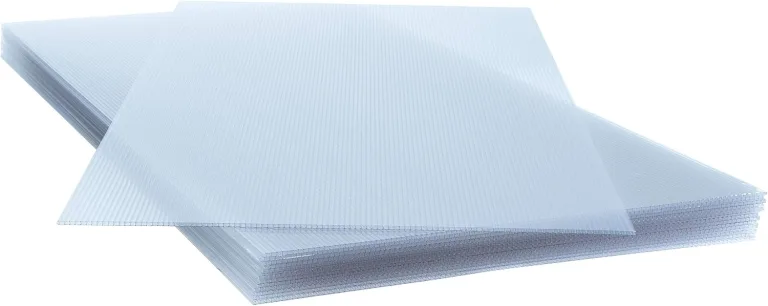 ESTEXO Hohlkammerplatten Doppelstegplatten 14 Stück, 10,25 m², 60,5 x 121 cm, transparente Polykarbonat Platten 4 mm stark, Gewicht: 700g/m², Stegplatte, klar, Gewächshausplatten – Bild 5