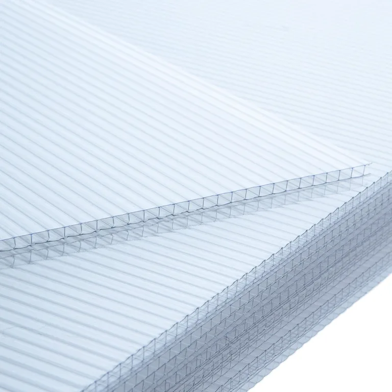 ESTEXO Hohlkammerplatten Doppelstegplatten 14 Stück, 10,25 m², 60,5 x 121 cm, transparente Polykarbonat Platten 4 mm stark, Gewicht: 700g/m², Stegplatte, klar, Gewächshausplatten – Bild 2