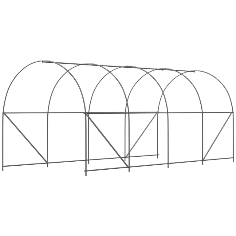 Outsunny Tunnel Gartengewächshaus 5x2x2m, Pflanzengewächshaus mit Stahlrahmen und Polyethylen-Plane – Bild 6