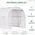 Outsunny Tunnel Gartengewächshaus 5x2x2m, Pflanzengewächshaus mit Stahlrahmen und Polyethylen-Plane - Thumbnail 4