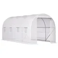 Outsunny Tunnel Gartengewächshaus 5x2x2m, Pflanzengewächshaus mit Stahlrahmen und Polyethylen-Plane - Thumbnail 1