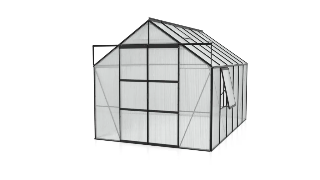 Jupiter 9900 HKP 4mm, schwarz Gewächshaus 4 Dachfenster 1 Seitenfenster Vitavia