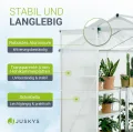 Juskys Aluminium Gewächshaus mit Fundament 4,75 qm - 190 × 253 cm - 1 Dachfenster & Schiebetür - 4 mm Platten - Garten Treibhaus Pflanzenhaus - Thumbnail 5