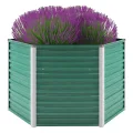 vidaXL Garten-Pflanzgefäß mit offenem Boden, Innenhalterungen, DIY-Pflanzer für den Garten, Kräuter- und Blumenkasten, Pflanzbehälter aus verzinktem Stahl, 50,8" Grün - Thumbnail 1