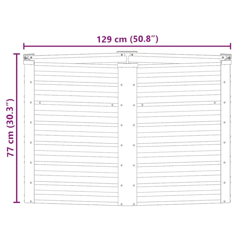 vidaXL, Blumenkübel, Garten, Hochbeet, offener Boden, interne Halterungen, Hof, Heimwerken, Kräuter, Pflanzengefäß, Blumenkasten, verzinkter Stahl, Anzucht, 127 cm, grau – Bild 3