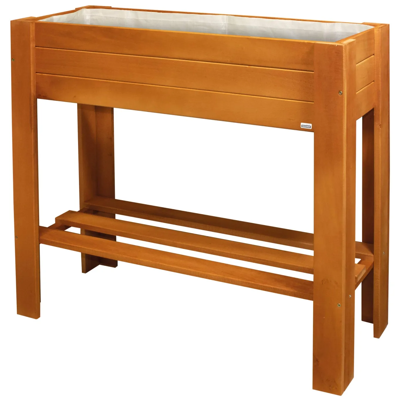 WAGNER GrowFAMILY - Hochbeet - GrowBOX Light - Nadelholz, Massivholz FSC®, Kastanie, 70 x 83 x 34,5 cm, Regalboden, inkl. Pflanztasche - 25028001 - Bild 1