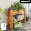 WAGNER GrowFAMILY - Hochbeet - GrowBOX Light - Nadelholz, Massivholz FSC®, Kastanie, 70 x 83 x 34,5 cm, Regalboden, inkl. Pflanztasche - 25028001 - Thumbnail 3
