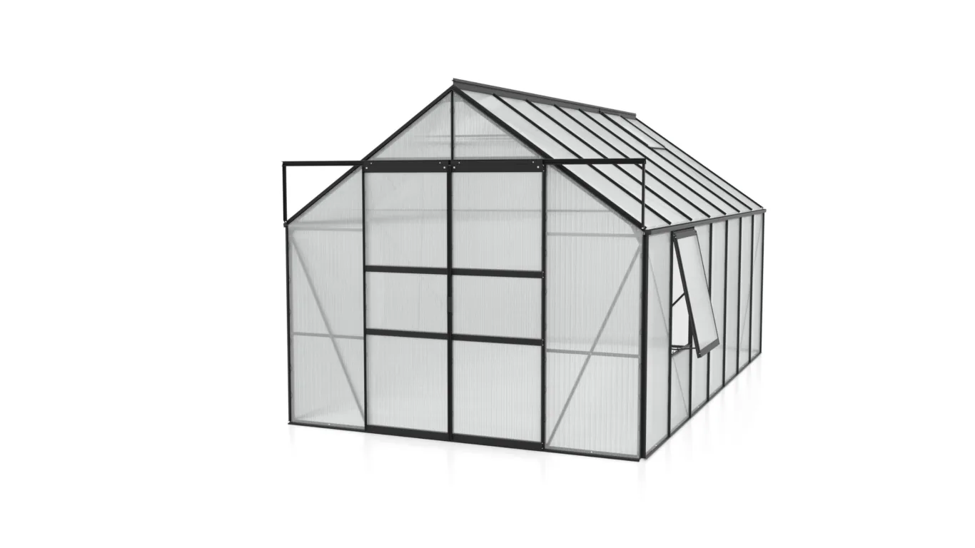 Vitavia Meridian 2 11500 HKP 6 mm, anthrazit Gewächshaus 2 Dachfenster 1 Seitenfenster - Bild 1