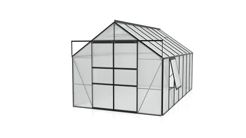 Vitavia Meridian 2 11500 HKP 6 mm, anthrazit Gewächshaus 2 Dachfenster 1 Seitenfenster – Bild 4
