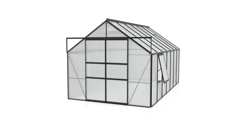 Vitavia Meridian 2 11500 HKP 6 mm, anthrazit Gewächshaus 2 Dachfenster 1 Seitenfenster – Bild 1