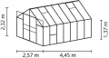 Vitavia Meridian 2 11500 HKP 6 mm, anthrazit Gewächshaus 2 Dachfenster 1 Seitenfenster - Thumbnail 7