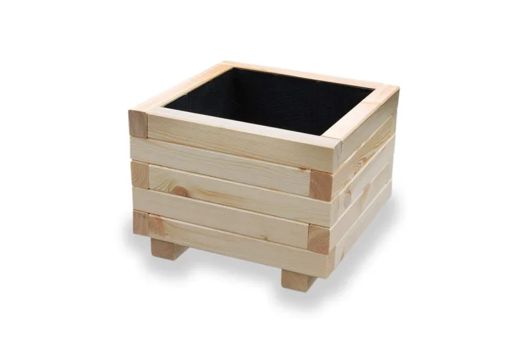Hochbeet 40 x 40 x 30H cm mit 1x Wasserablauf Blumenkasten aus Holz Pflanzkübel Garten Balkon Terrasse Pflanzkasten AB40KAN4030 – Bild 7