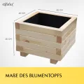 Hochbeet 40 x 40 x 30H cm mit 1x Wasserablauf Blumenkasten aus Holz Pflanzkübel Garten Balkon Terrasse Pflanzkasten AB40KAN4030 - Thumbnail 2