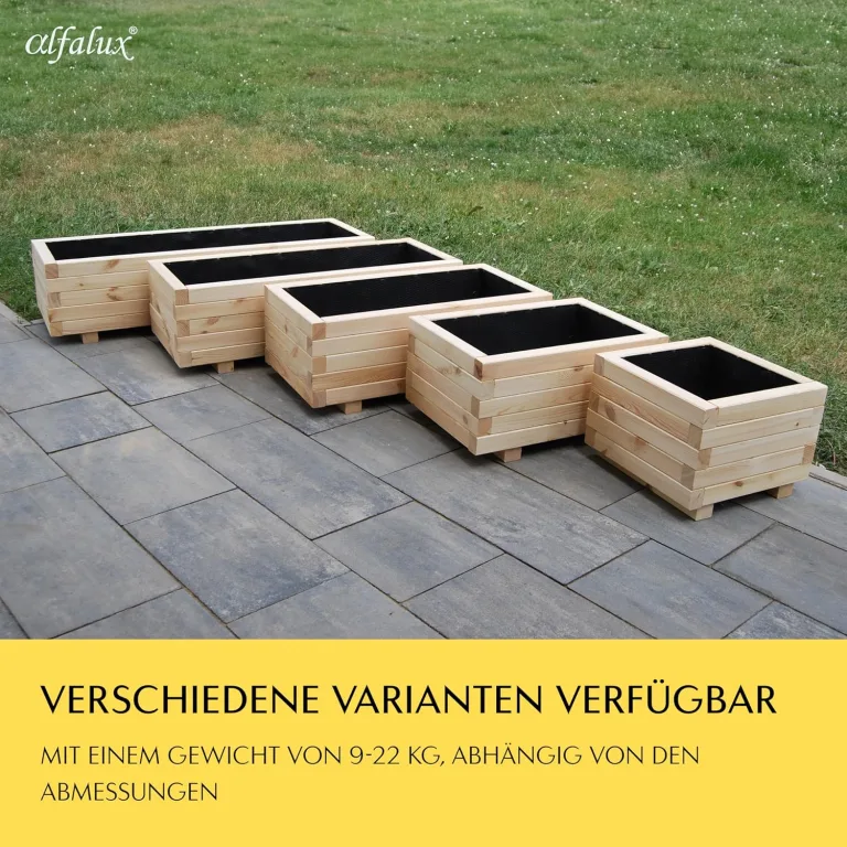 Hochbeet 115 x 40 x 30H cm mit 2X Wasserablauf Blumenkasten aus Holz Pflanzkübel Garten Balkon Terrasse Pflanzkasten AB115KAN4030 – Bild 6