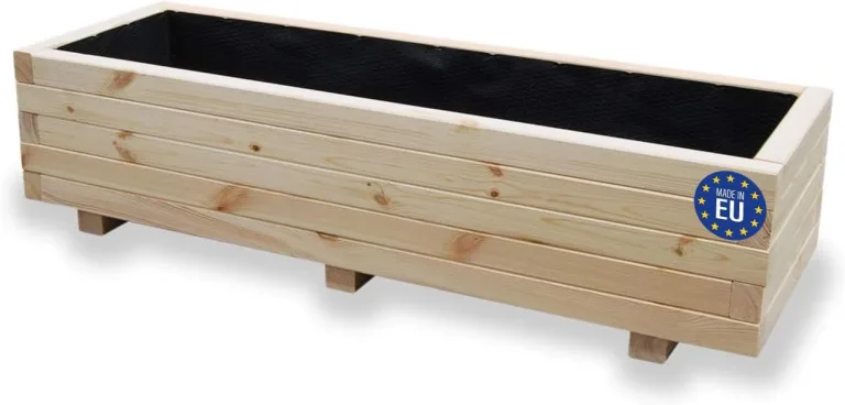 Hochbeet 115 x 40 x 30H cm mit 2X Wasserablauf Blumenkasten aus Holz Pflanzkübel Garten Balkon Terrasse Pflanzkasten AB115KAN4030 – Bild 1