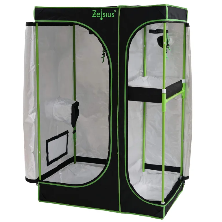 Zelsius Growzelt MyHomeGrow 2-in-1 Grow Tent | Indoor Growroom | schwarz grün | Growschrank Darkroom Pflanzenzelt Gewächshaus Zuchtzelt (90 x 60 x 135 cm) – Bild 9