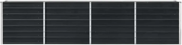 vidaXL Hochbeet Gartenbeet Pflanzbeet Frühbeet Pflanzkübel Pflanzkasten Blumenkübel Gemüsebeet Blumenkasten 320x40x77cm Verzinkter Stahl Anthrazit – Bild 6