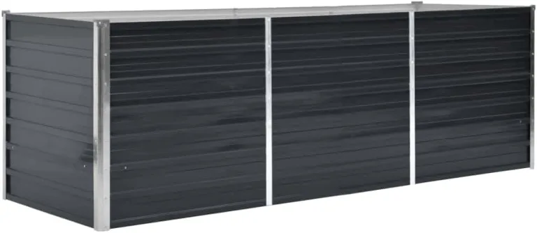 vidaXL Hochbeet Gartenbeet Pflanzbeet Frühbeet Pflanzkübel Pflanzkasten Blumenkübel Gemüsebeet Blumenkasten 320x40x77cm Verzinkter Stahl Anthrazit – Bild 8