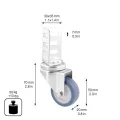WAGNER Design Lenkrollen für Hochbeet growbox Light aus GrowFAMILY 4tlg. Set - Stahl verzinkt, Anschraubwinkel, Softlauffläche, Durchmesser Ø 50 mm, Bauhöhe 70 mm, Tragkraft 50 kg/Rolle - 02315000 - Thumbnail 2