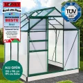 BRAST Gewächshaus Aluminium mit Fundament | 42 Modelle | 130x190x195cm - 490x250x235cm | TÜV geprüft | 6mm Hohlkammerplatten | rostfrei wetterfest temperaturbeständig | 190x190x195cm Grün - Thumbnail 3