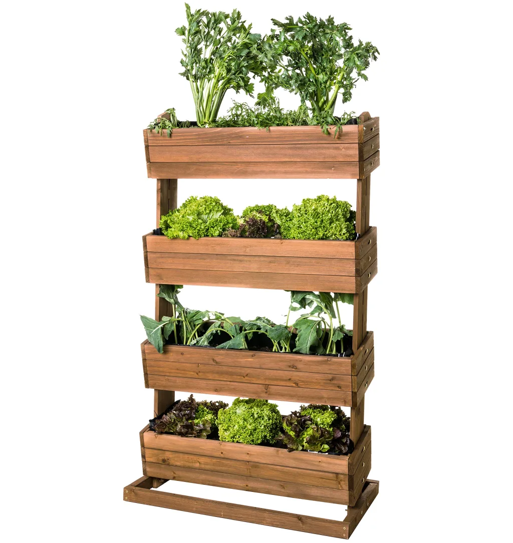 Vertikales Hochbeet mit 4 Etagen Cube 4 - Gemüsebeet Kräuterbeet - Beet für Terrasse Balkon & Garten