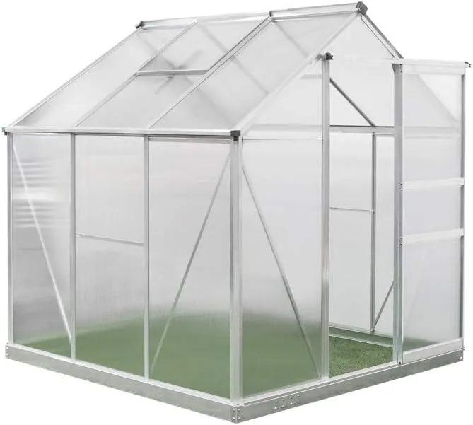 Westmann Aluminium Gewächshaus 6x6 inkl. Öffner | Silber | 192x192 cm – Bild 5